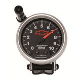 GAGE, TACH, 3 3/4", 10K RPM, PED W/ EXT. QUICK-LITE, CHEVY RED BOWTIE, BLACK