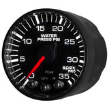GAUGE, WATER PRESS, 2 1/16", 35PSI, STEPPER MOTOR W/PK & WRN, BLK/BLK, SPEK-PRO