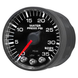 GAUGE, WATER PRESS, 2 1/16", 35PSI, STEPPER MOTOR W/PK & WRN, BLK/BLK, SPEK-PRO