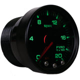 GAUGE, PYRO. (EGT), 2 1/16", 2000?F, STEPPER MOTOR W/PEAK & WRN, BK/SMK/BK, SPEK