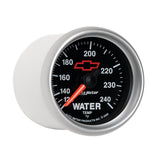 GAUGE, WATER TEMP, 2 1/16", 120-240?F, MECHANICAL, CHEVY RED BOWTIE, BLACK