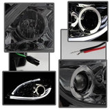 Spyder Projector Headlights - Light Tube DRL - LED Halo - Smoke - image 3