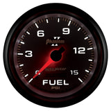 2-5/8" FUEL PRESSURE, 0-15 PSI, PHANTOM II — White