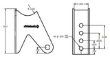 Tri Link axle bracket, uncoated. For 3" axle housing.