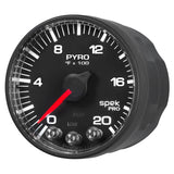 GAUGE, PYRO. (EGT), 2 1/16", 2000?F, STEPPER MOTOR W/PEAK & WARN, BLK/BLK, SPEK — Red (P310328)