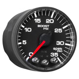 GAUGE, BOOST, 2 1/16", 35PSI, STEPPER MOTOR W/PEAK & WARN, BLACK/BLACK, SPEK-PRO — Red (P303328)