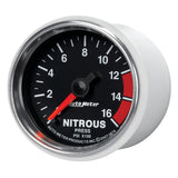2-1/16" NITROUS PRESSURE, 0-1600 PSI, GS