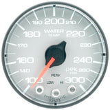 GAUGE, WATER TEMP, 2 1/16", 300?F, STEPPER MOTOR W/PEAK & WARN, SLVR/BLK, SPEK — Red (P346228)