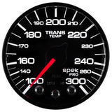 GAUGE, TRANS TEMP, 2 1/16", 300?F, STEPPER MOTOR W/PEAK & WRN, BLK/BLK, SPEK-PRO — Red (P342328)
