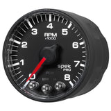 GAUGE, TACH, 2 1/16", 8K RPM, W/ SHIFT LIGHT & PEAK MEM, BLK/BLK, SPEK-PRO — Red (P334328)