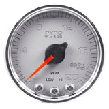 GAUGE, PYRO. (EGT), 2 1/16", 2000?F, STEPPER MOTOR W/PEAK & WRN, SLVR/CHRM, SPEK — Red (P31021)