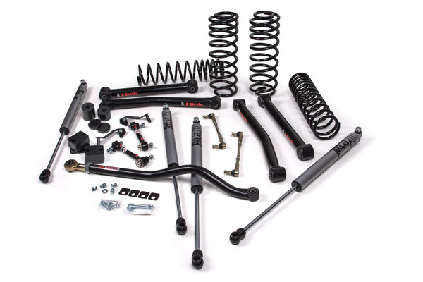 JKS Manufacturing Ensemble de rehaussement de suspension J-Konnect, 2.5 po, avec amortisseurs Fox 2.0 — 2018-2022 Jeep Wrangler JL 4 portes (JSPEC121KFP)
