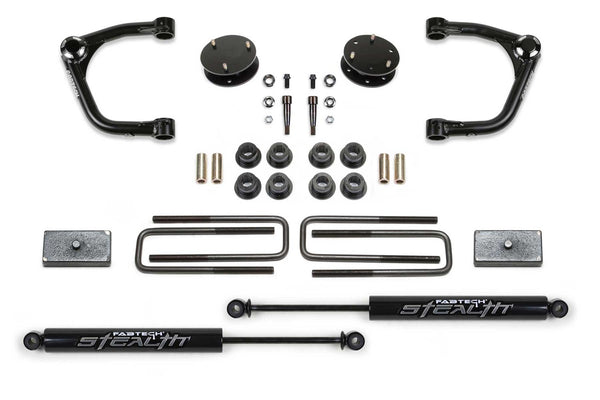 Fabtech Système de rehaussement Uniball avec amortisseurs — 2019-2023 Chevrolet Silverado 1500 / GMC Sierra 1500