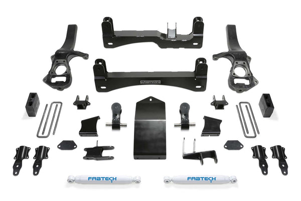 Fabtech Système de rehaussement Basic avec amortisseurs — rehaussement de 4" — 2019-2021 Chevy Silverado 1500 / GMC Sierra 1500 et 2022 Chevy Silverado 1500 LTD / GMC Sierra 1500 Limited (K1136)