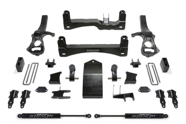 Fabtech Système de rehaussement Basic avec amortisseurs — rehaussement de 4" — 2019-2021 Chevy Silverado 1500 / GMC Sierra 1500 et 2022 Chevy Silverado 1500 LTD / GMC Sierra 1500 Limited (K1136M)