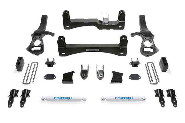 Fabtech Système de rehaussement Basic avec amortisseurs — rehaussement de 6" — 2019-2021 Chevy Silverado 1500 / GMC Sierra 1500 et 2022 Chevy Silverado 1500 LTD / GMC Sierra 1500 Limited (K1150)