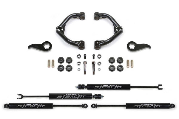 Fabtech Uniball UCA Lift System with Shocks — 3.5" Lift — 2020-2021 Chevrolet Silverado 3500 HD, GMC Sierra 3500 HD; 2020-2023 Chevrolet Silverado 2500 HD, GMC Sierra 2500 HD (K1155M)
