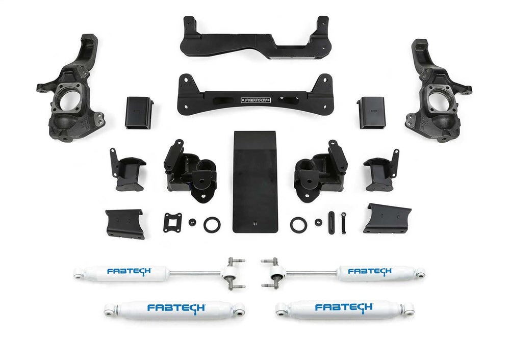 Fabtech Performance Lift System w/Shocks — 6" Lift — 2020-2021 Chevrolet Silverado 3500 HD (K1161)