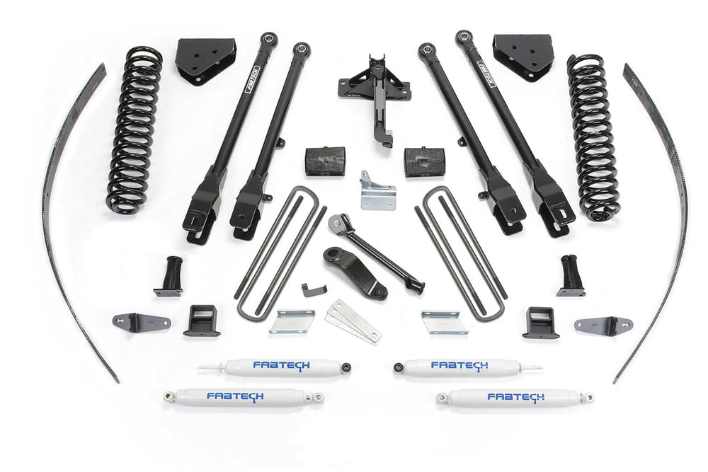 Fabtech 4 Link Lift System, 8" Lift — With Factory Overload, Performance Shocks — 2008-2015 Ford F-250 Super Duty & 2014 Ford F-350 Super Duty (K2126)