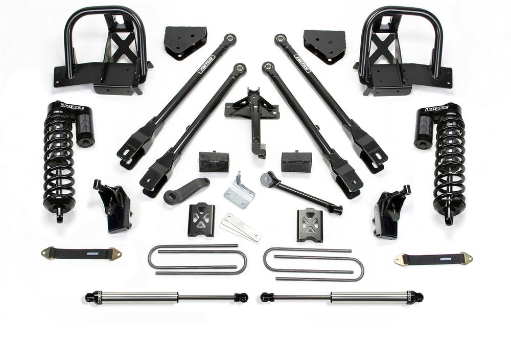 Fabtech 4 Link Lift System, 6" Lift — Dirt Logic 4.0 Coilovers, Dirt Logic Rear Shocks — 2008-2015 Ford F-250 Super Duty & 2014 Ford F-350 Super Duty (K2138DL)