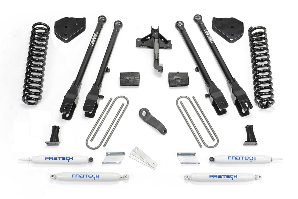 Fabtech 4 Link Lift System, 6" Lift — Gas, Performance Shocks — 2017-2021 Ford F-250 Super Duty / Ford F-350 Super Duty (K2257)