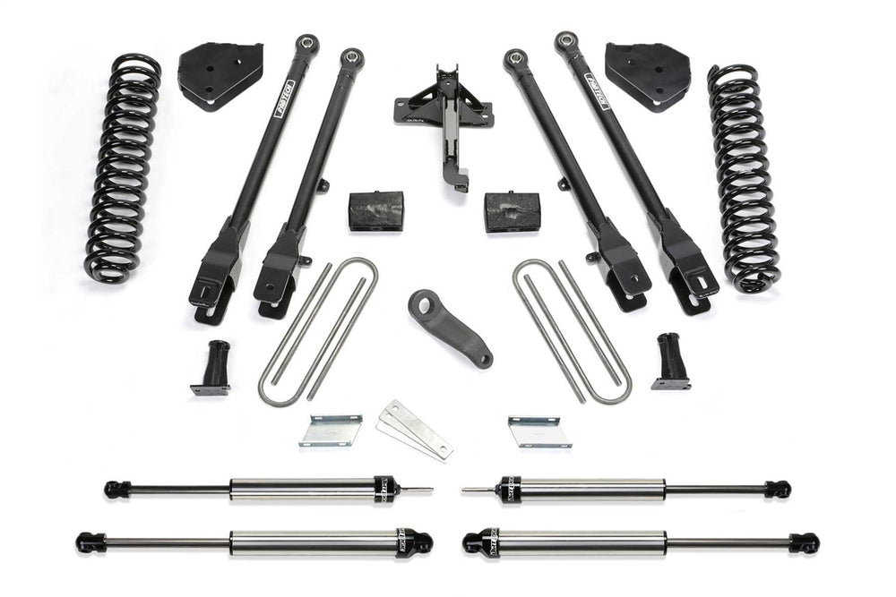 Fabtech 4 Link Lift System, 6" Lift — Gas, Dirt Logic 2.25 Shocks — 2017-2021 Ford F-250 Super Duty / Ford F-350 Super Duty (K2257DL)