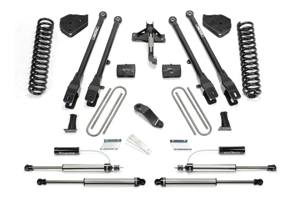 Fabtech 4 Link Lift System, 6" Lift — Gas, Dirt Logic 2.25 Reservoir Front / Dirt Logic Rear Shocks — 2017-2021 Ford F-250 Super Duty / Ford F-350 Super Duty (K2296DL)