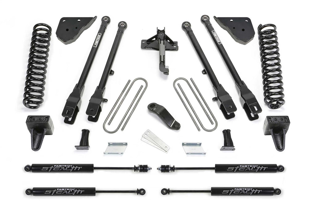 Fabtech 4 Link Lift System, 6" Lift — Diesel, Stealth Monotube Shocks — 2023-2026 Ford F-250 Super Duty / Ford F-350 Super Duty (K2417M)