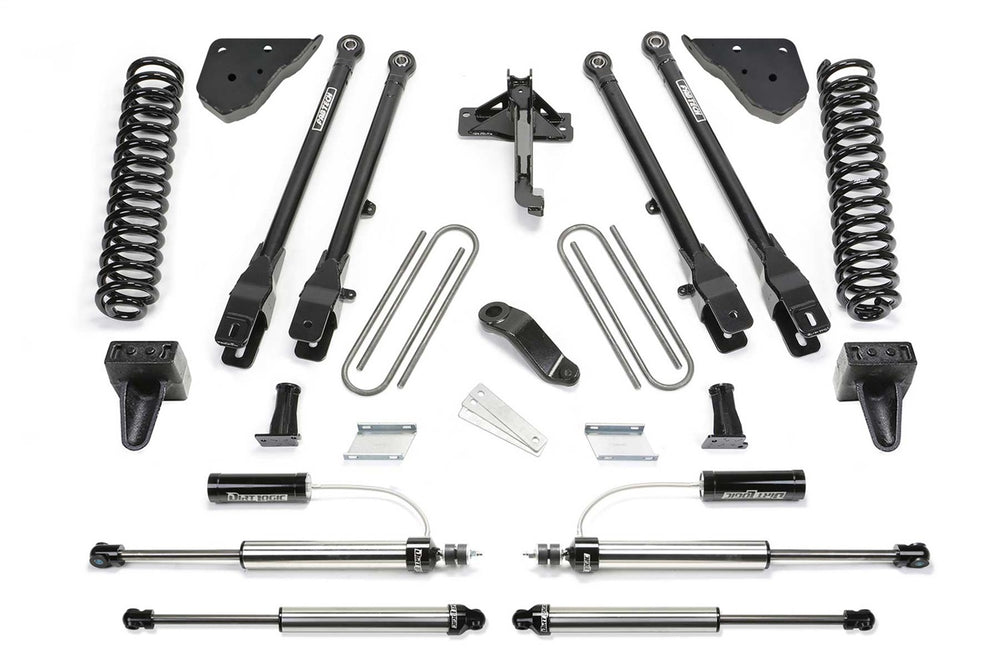 Fabtech 4 Link Lift System, 6" Lift — Diesel, Dirt Logic 2.25 Reservoir Front / Dirt Logic Rear Shocks — 2023-2026 Ford F-250 Super Duty / Ford F-350 Super Duty (K2418DL)