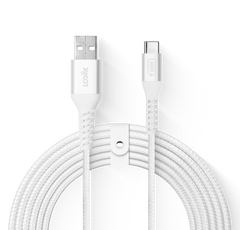 LOGiiX Vibrance Braid XL 3M USB-A to USB-C - White