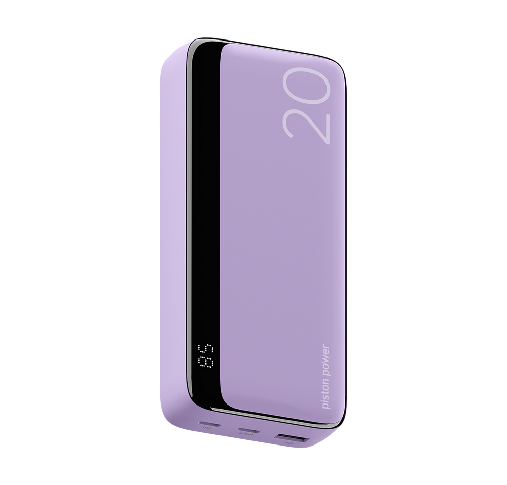 LOGiiX Vibrance Piston Power 20000 mAh Power Bank - Lavender