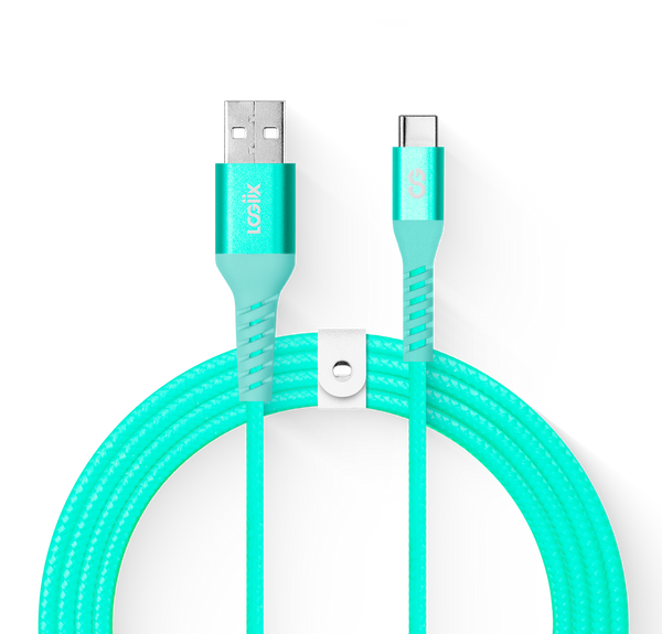 LOGiiX Vibrance Braid 1.2M USB-A to USB-C - Teal