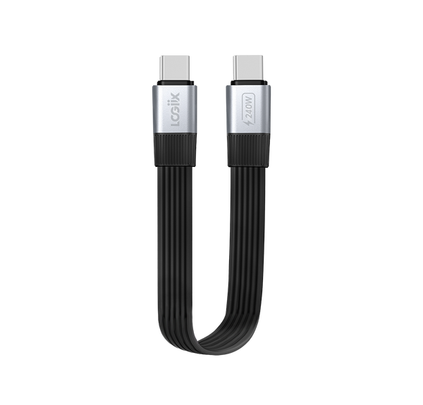 LOGiiX Flat Flex Pro 15cm USB-C to USB-C - Black