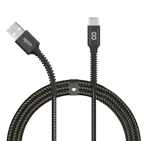 LOGiiX Piston Connect Armour+ 1.5M USB-A to USB-C - Black