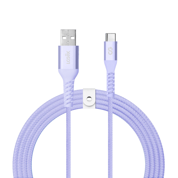 LOGiiX Vibrance Braid 1.2M USB-A to USB-C - Lavender