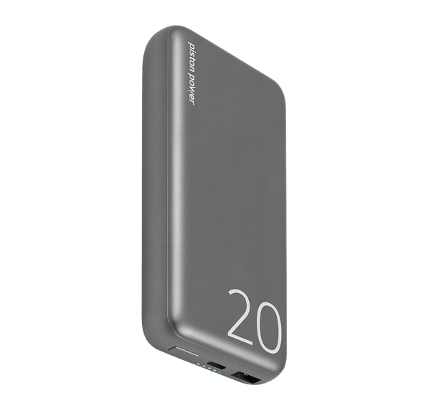 LOGiiX Piston Power 20000 mAh Aluminum Power Bank - Graphite Grey