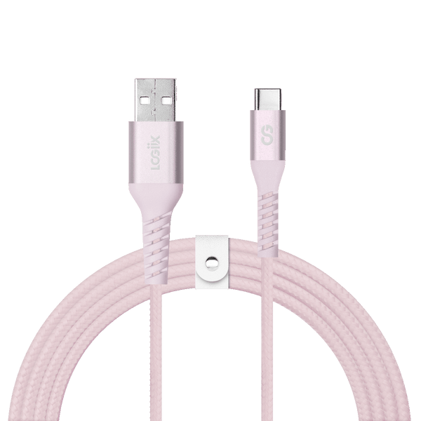 LOGiiX Vibrance Braid 1.2M USB-A to USB-C - Blush