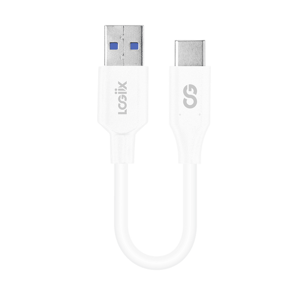 LOGiiX Sync & Charge USB-A to USB-C 15cm - White