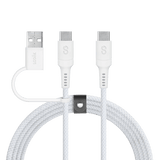 LOGiiX 2-in-1 Multicable 1.5M USB-C to USB-C/USB-A - White