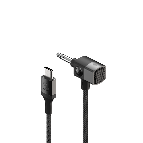 Scosche USB-C to 3.5mm Aux Braided 6.6ft Audio Cable w/Mic - Black