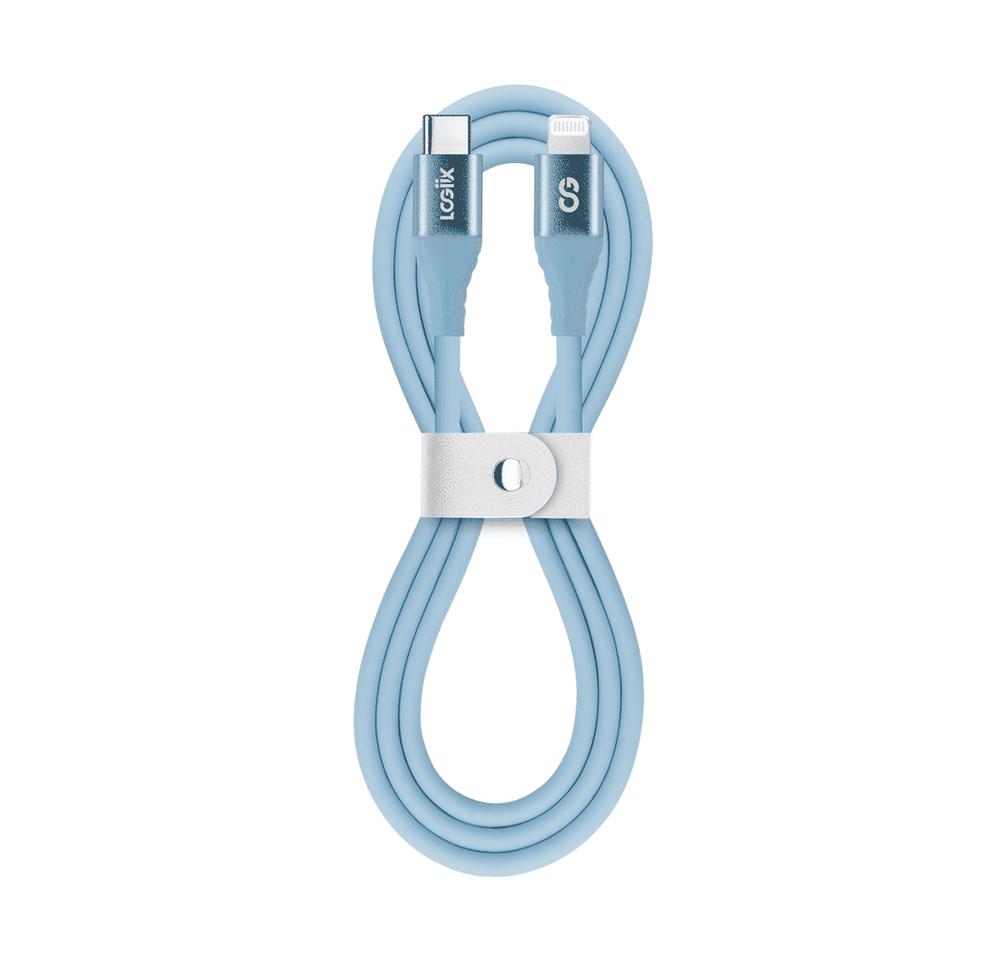LOGiiX Vibrance Silicone Cable USB-C to Lightning - Blue