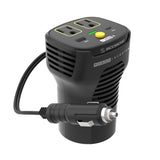 Scosche InVert150-150W PortableCup PowerInverter w/AC Outlet,Dual USB Port