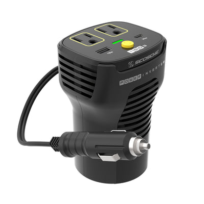 Scosche InVert 150 - 150W Portable Cup Power Inverter w/ AC Outlet, Dual USB Port