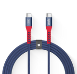 LOGiiX Vibrance Braid 1.2M USB Type-C to USB Type-C - Midnight Blue/Crimson