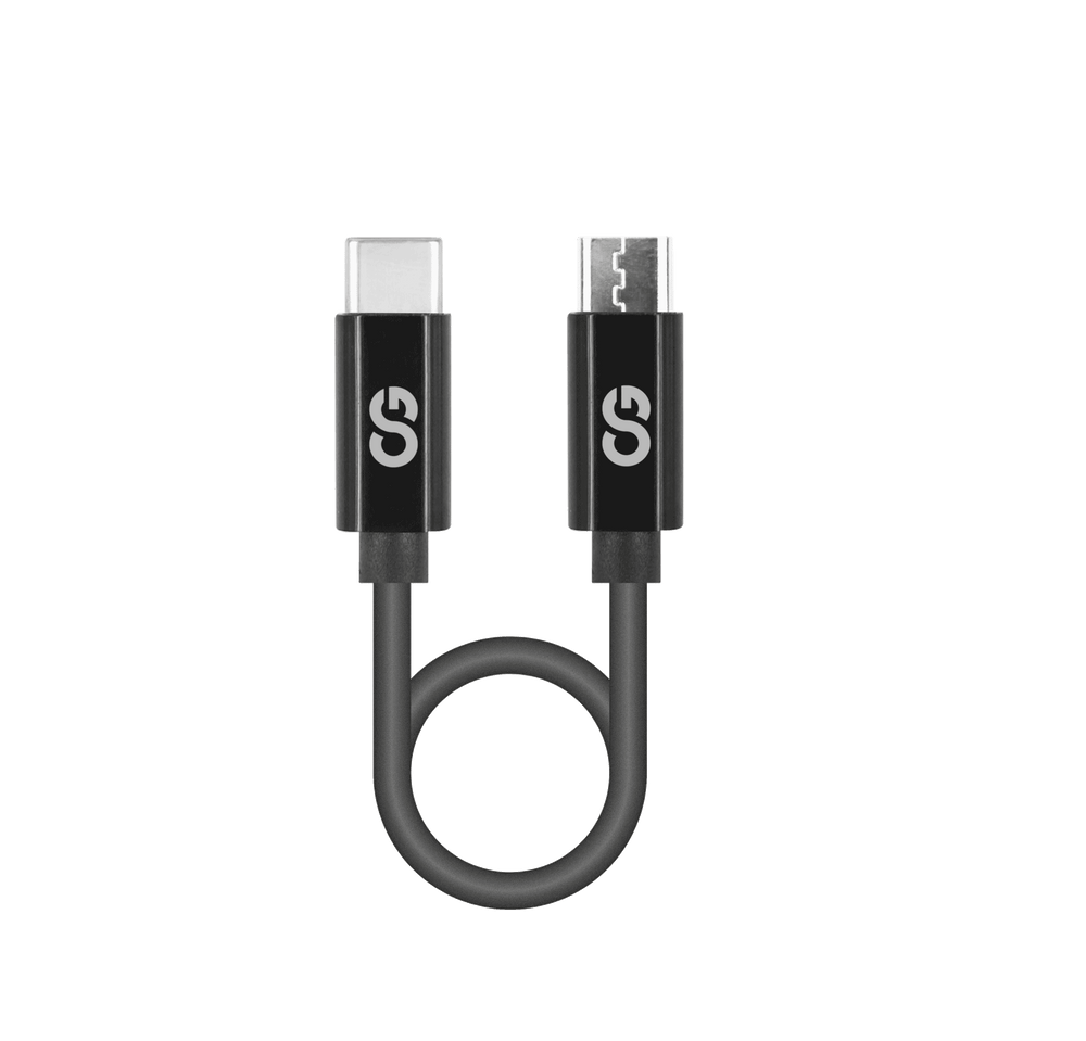 LOGiiX Sync & Charge Shortie 30cm USB-C to Micro USB - Black