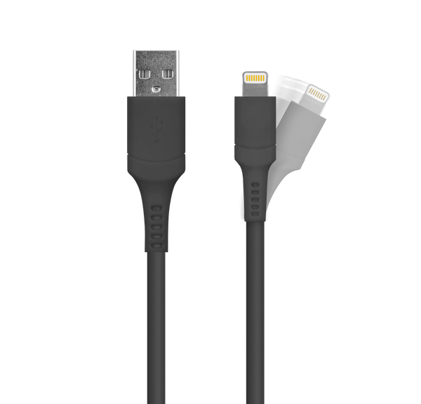 LOGiiX Sync & Charge Anti Stress 1.2M USB-A to Lightning - Black