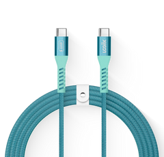 LOGiiX Vibrance Braid 1.2M USB Type-C to USB Type-C - Light Aqua