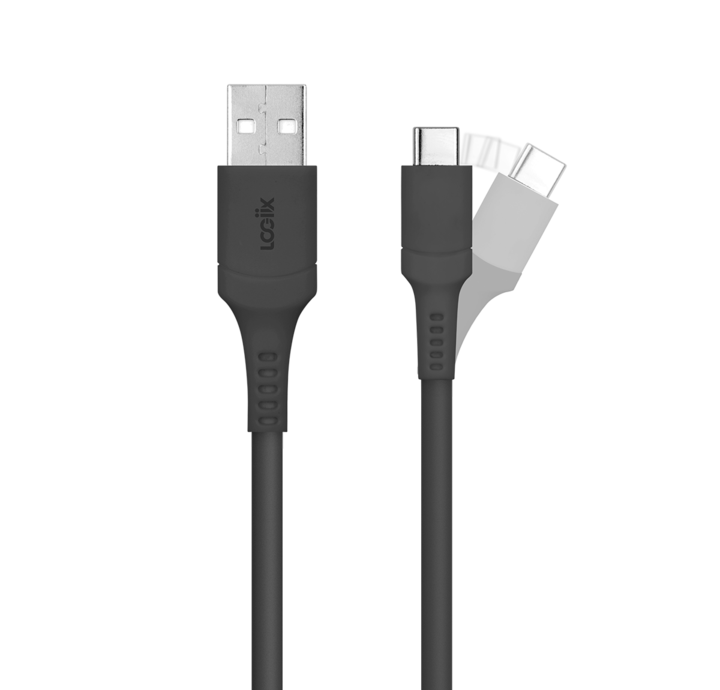 LOGiiX Sync & Charge Anti Stress 1.2M USB-A to USB-C - Black