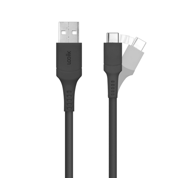 LOGiiX Sync & Charge Anti Stress 1.2M USB-A to USB-C - Black