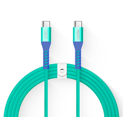 LOGiiX Vibrance Braid 1.2M USB Type-C to USB Type-C - Teal/Cobalt